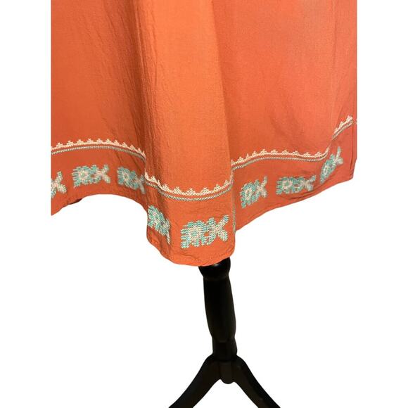 Mur Mur Anthropologie Embroidered Rust Orange Short Sleeve Dress Women's XL - Picture 3 of 8